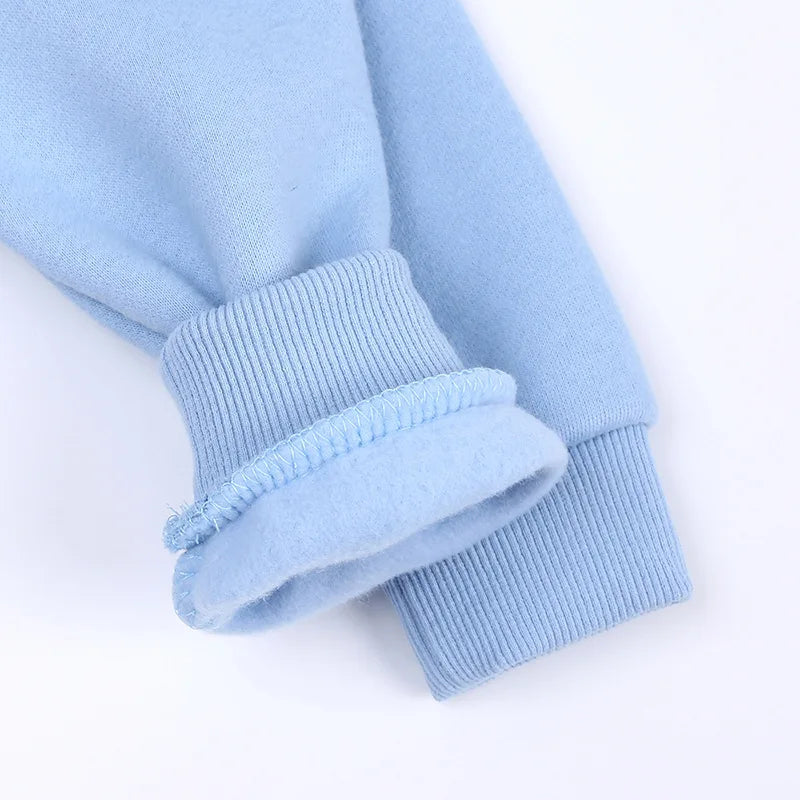 2-12 years old children's clothing winter new boys and girls' fleece sweater suit hooded Plush sportswear children's suit