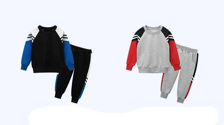 New Boys Clothes Spring Kids Sport Suit Children Clothing Sets Striped T-Shirt+Pants 2Pcs Outfit Autumn Girls Clothes Tracksuits