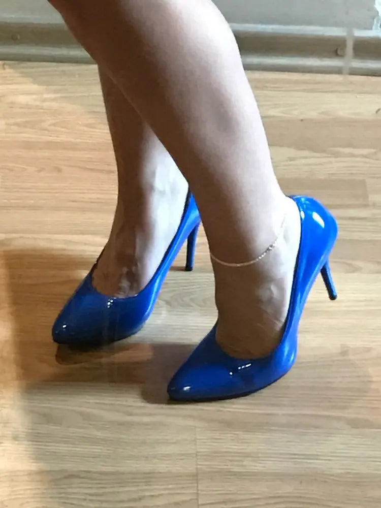 Elegant Green High Heels Pumps Shoes Woman Nude Red Blue Women's Heeled Party Office Wedding Shoes Ladies Large Size 45 ZOGEER