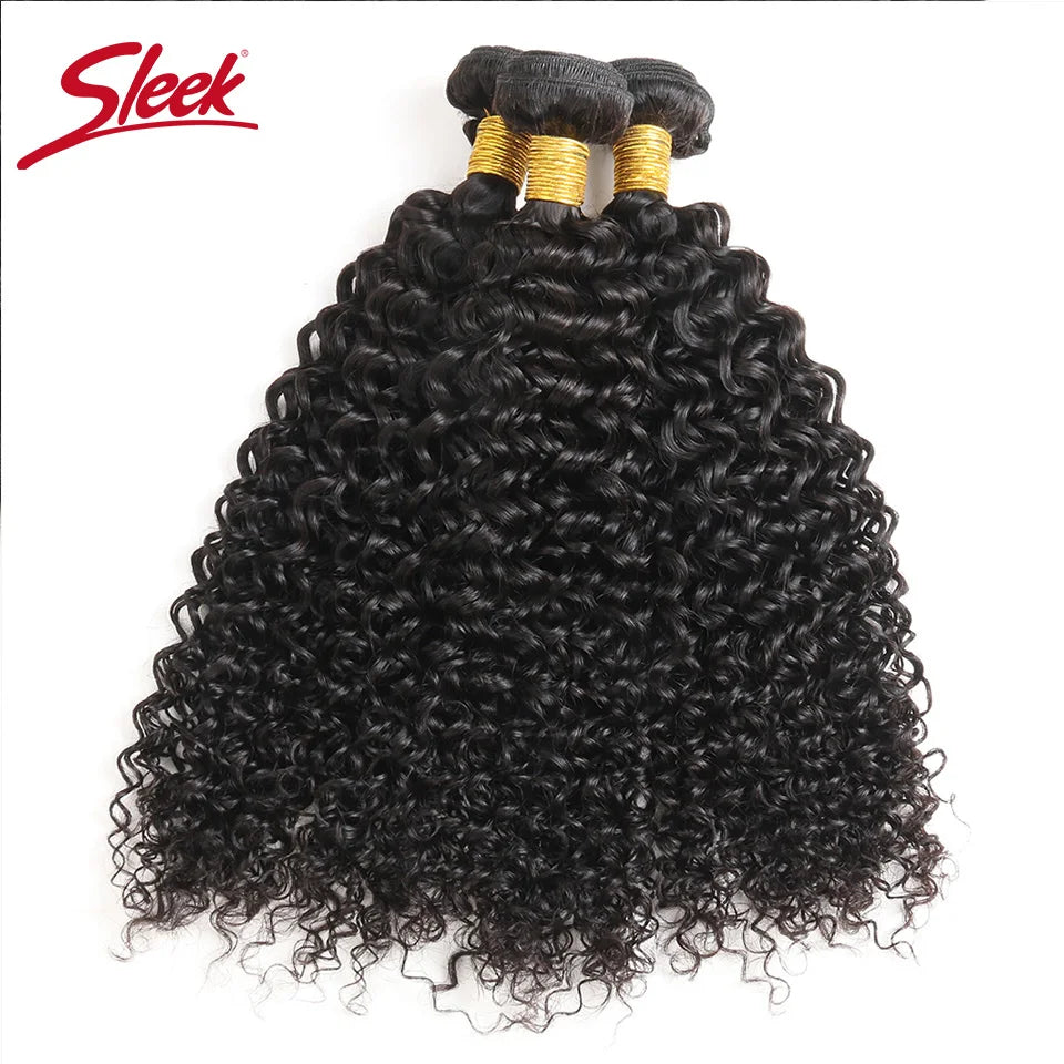 Brazilian Kinky Curly Bundles Nature Black Human Hair Extension Sleek Jerry Curl 100% Remy Human Hair Can Buy 3 Or 4 Bundles