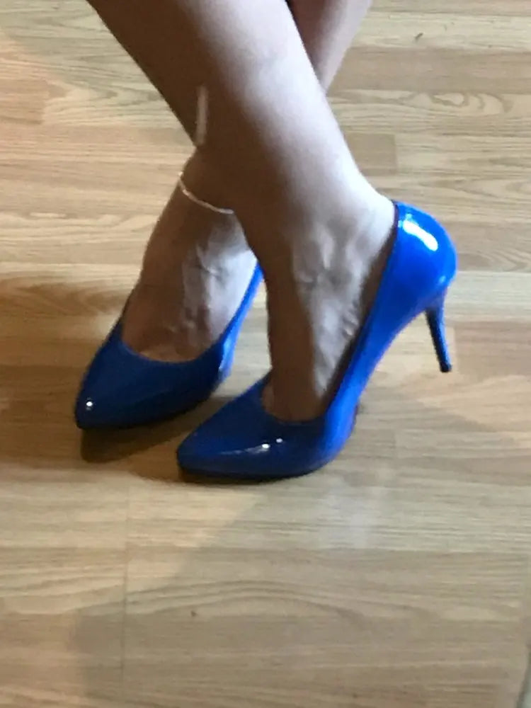 Elegant Green High Heels Pumps Shoes Woman Nude Red Blue Women's Heeled Party Office Wedding Shoes Ladies Large Size 45 ZOGEER