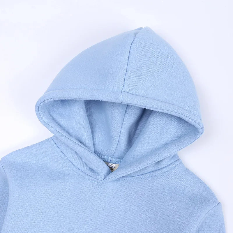 2-12 years old children's clothing winter new boys and girls' fleece sweater suit hooded Plush sportswear children's suit