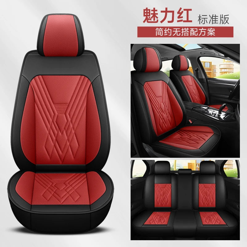 Universal Luxury Designer 5D Nappa Leather Car Seats Cover Auto Accessory Protective Model Avalon