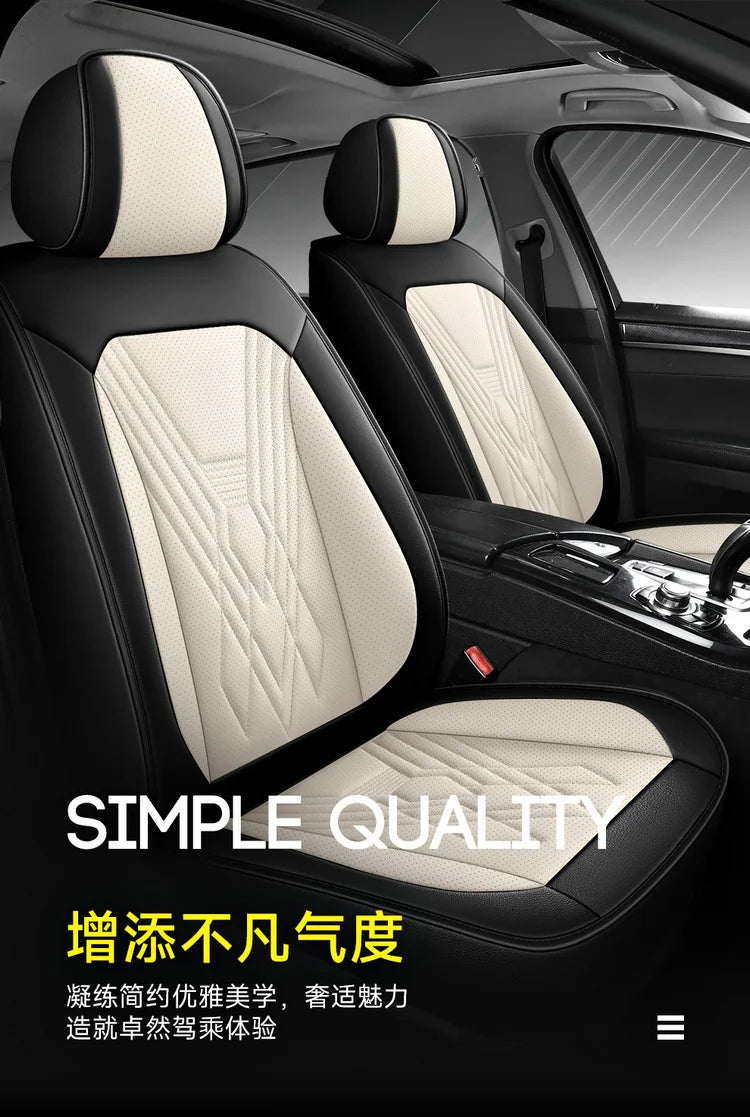 Universal Luxury Designer 5D Nappa Leather Car Seats Cover Auto Accessory Protective Model Avalon