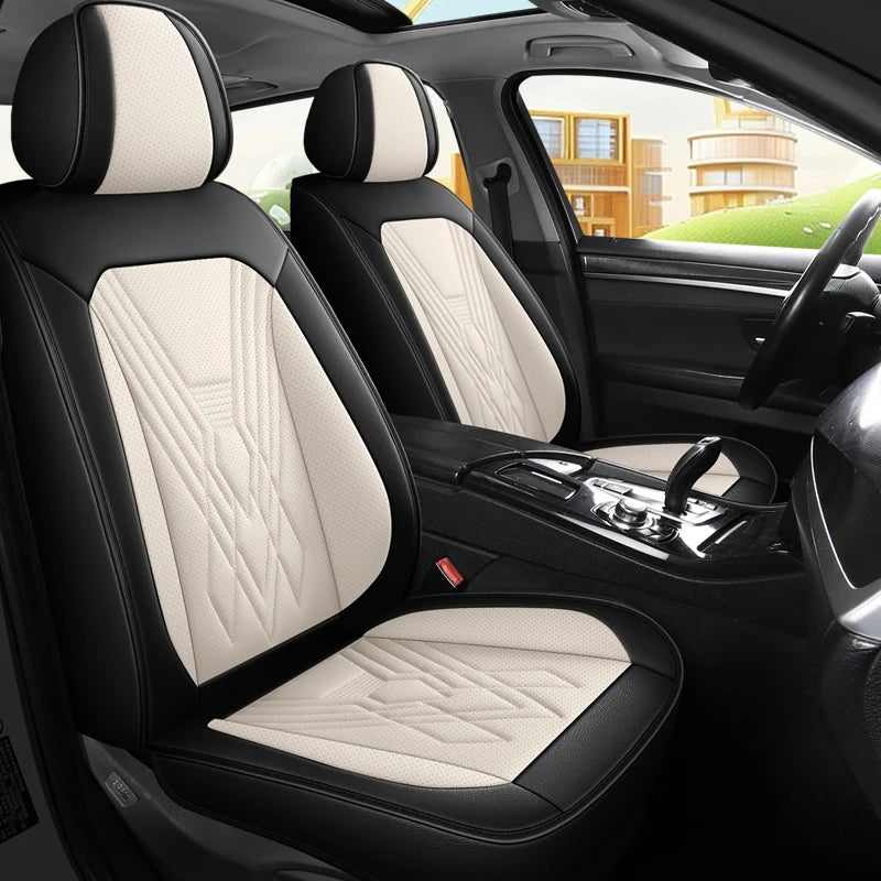 Universal Luxury Designer 5D Nappa Leather Car Seats Cover Auto Accessory Protective Model Avalon