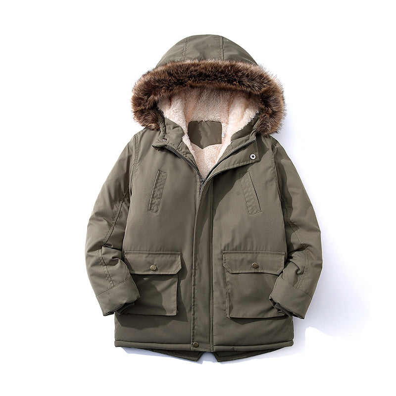 Boys Jacket 2-14 Years Old Resist The Severe Cold Heavy Thick Plus Velvet High Quality Long Hooded Coat For Kids Windbreaker