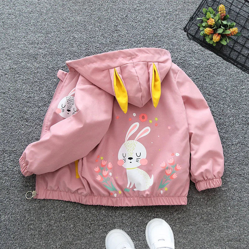 Fashion Dogs Baby Boys Jackets Casual Hooded Zipper Kids Windbreaker Coat Cartoon Boys Outerwear 1 2 3 4 5 6 Years Kids Clothes