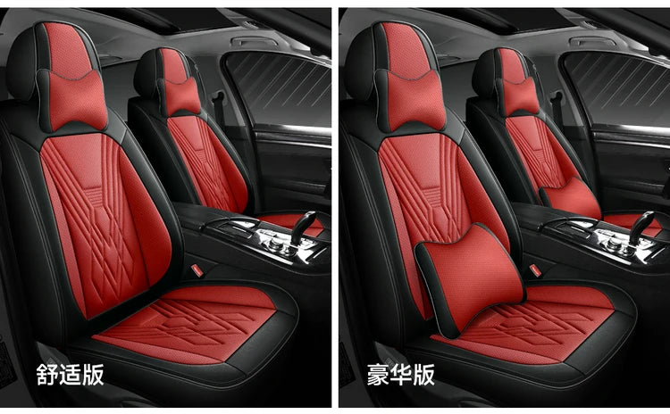 Universal Luxury Designer 5D Nappa Leather Car Seats Cover Auto Accessory Protective Model Avalon