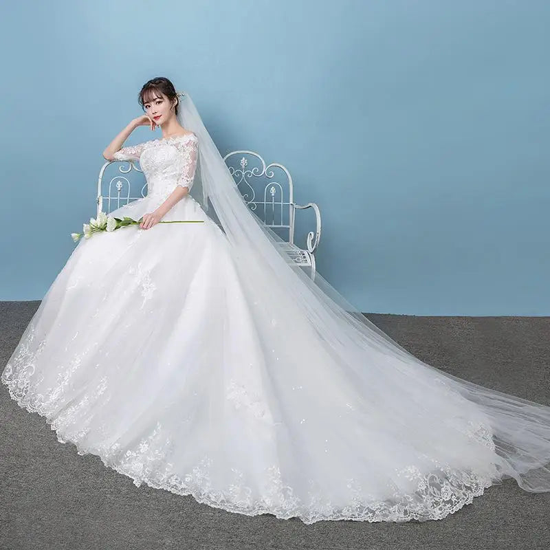 Robe De Mariee 2024 Half Sleeve Wedding Dress New Off The Shoulder Princess Wedding Gowns Vestido De Novias Customized