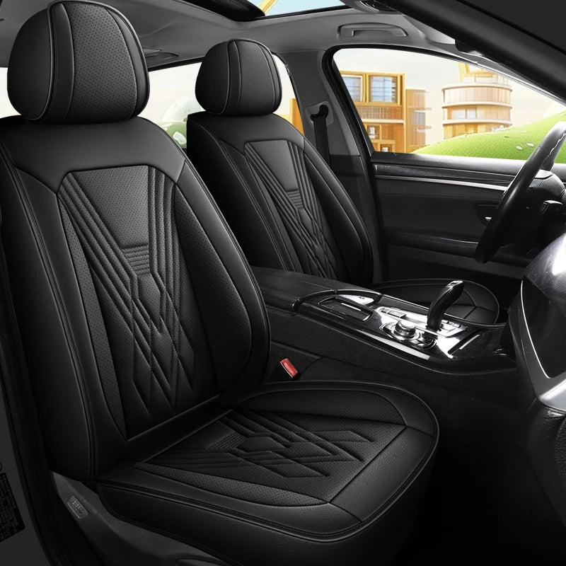 Universal Luxury Designer 5D Nappa Leather Car Seats Cover Auto Accessory Protective Model Avalon