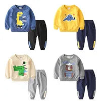 Children's Sweater Sports Sets Boys Stand-Up Collar Letter Suit Spring Autumn New Kids Loose Fashion Casual 2 Piece 4-14Y