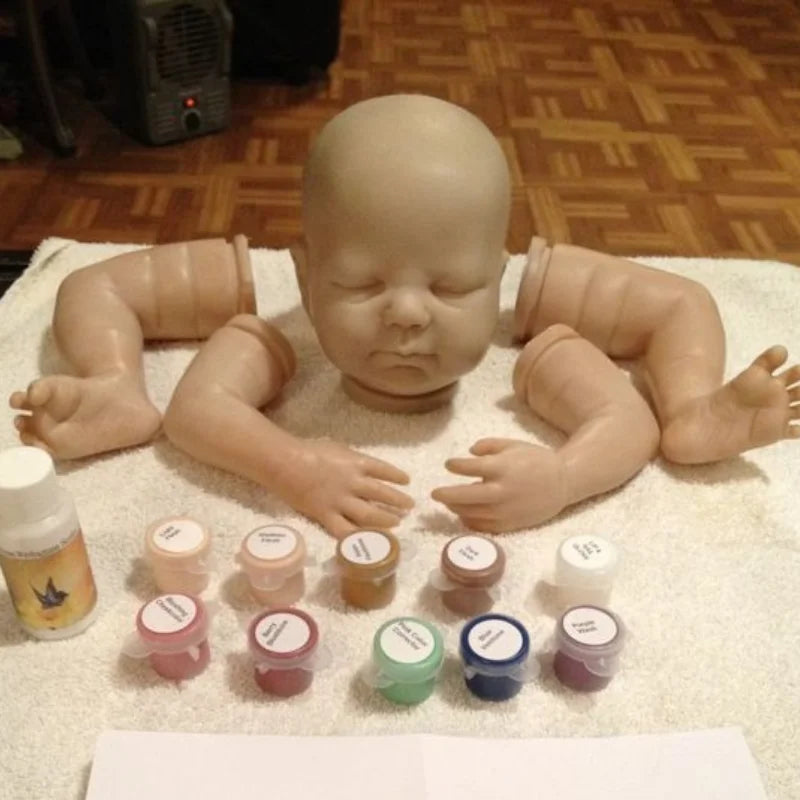 MRB 16 Inch Unpainted Reborn Vinyl Doll Kit Zendric Blank Doll Parts Lifelike Mold Premature Baby Size Cloth Body Included