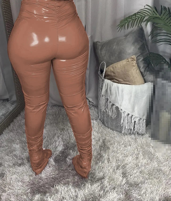 pants PU fall clothes for women leather pants winter clothes women warming trousers 2021