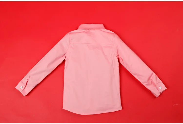 Teenage Boys Shirts School Shirt For Boys Turn Down Collar Shirt For Girls White Kids Birthday Dress Blouse 6 8 10 12 14 Year