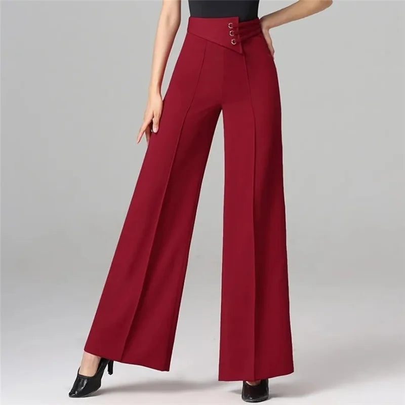 Spring/Summer Women's Trousers New Fashion High Waist Wide Leg Pants Female Casual Straight Leg Pants Lady Dancing Pants