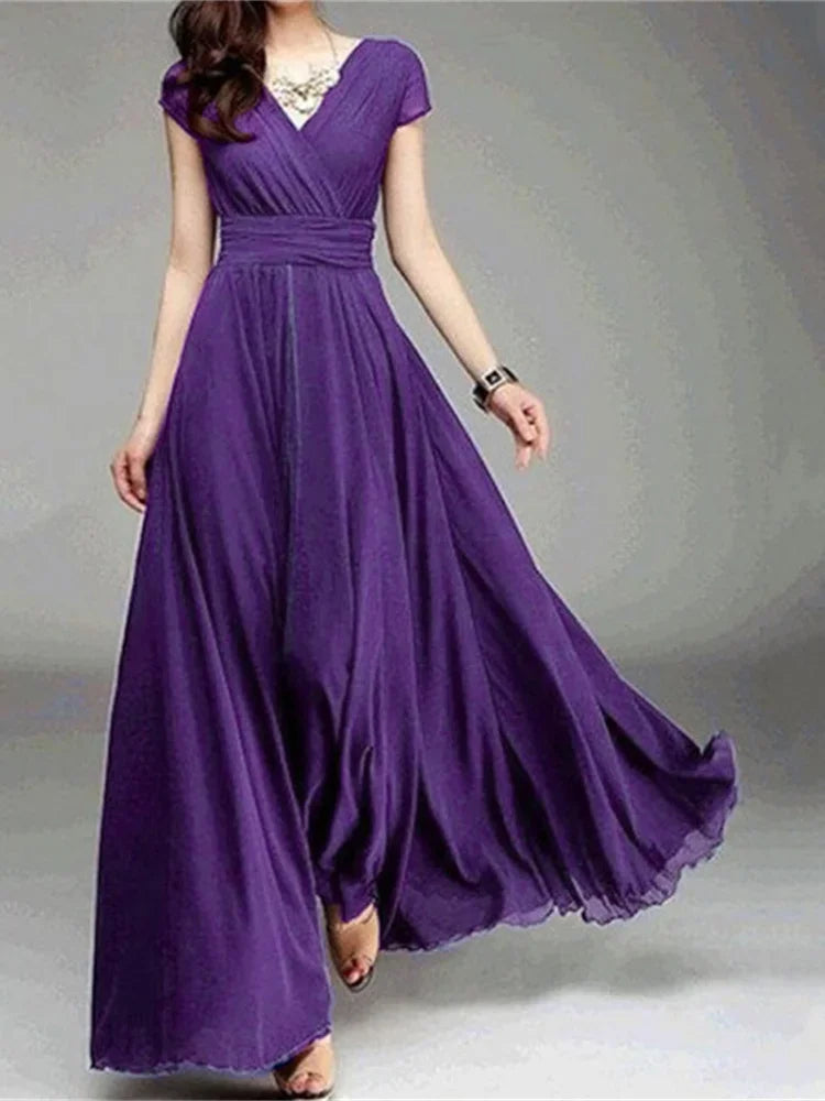 Elegant bodycon sexy Women's dress for women 2022 summer short sleeve chiffon boho party dresses woman robe femme ladies