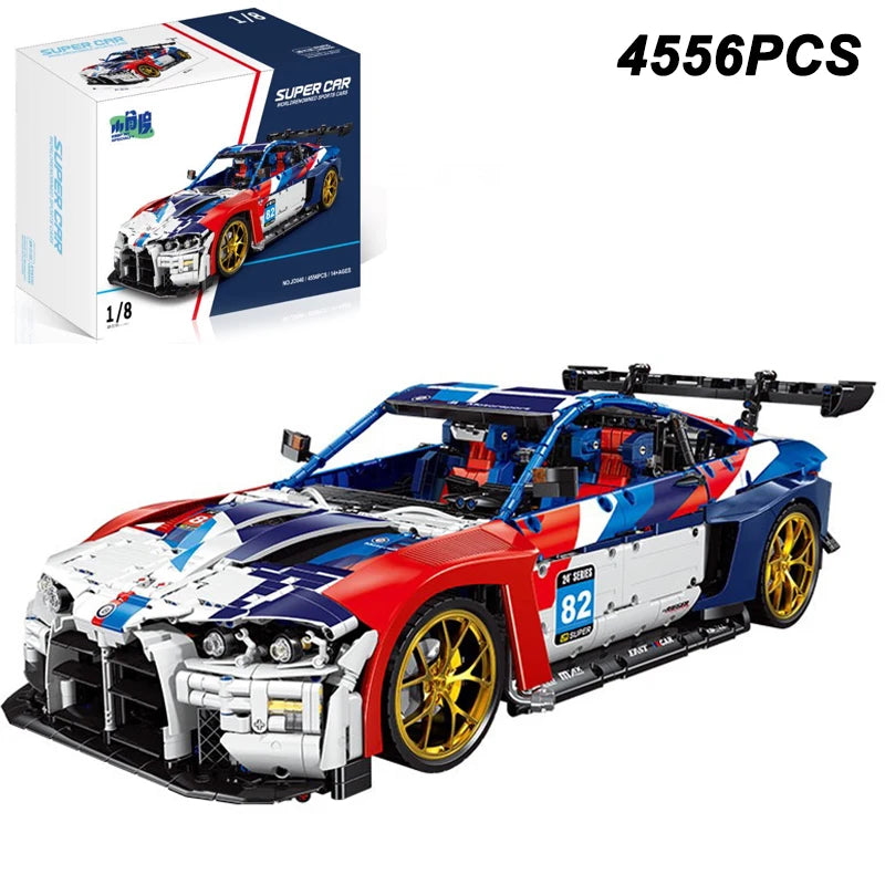 4555PCS Technical M4 Poweful Sport Car Building Blocks High Tech Supercar MOC Construction Bricks Toys Gift For Adult Friend