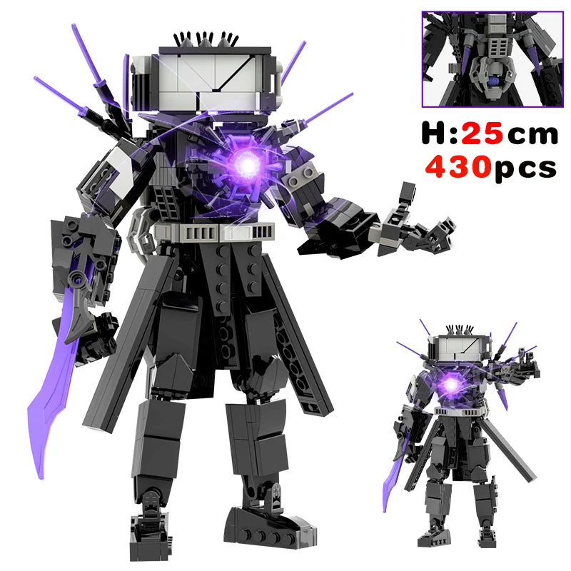 New Skibidi Toilete Building Block Titan Clock Man 2.0 TVman Speakerman Drill Man Bricks Model Toys for Kid Birthday Easter Gift