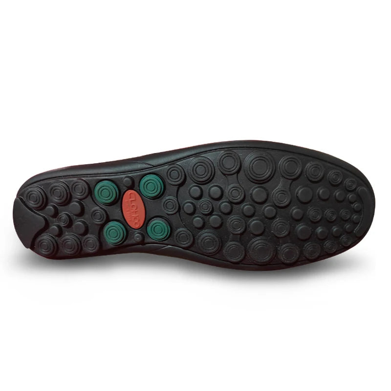 CLOHOO Men's Stitching None Slip Genuine Leather Shoes Handmade Loafer Business Wedding Plus Size Formal Casual Shoes for Men