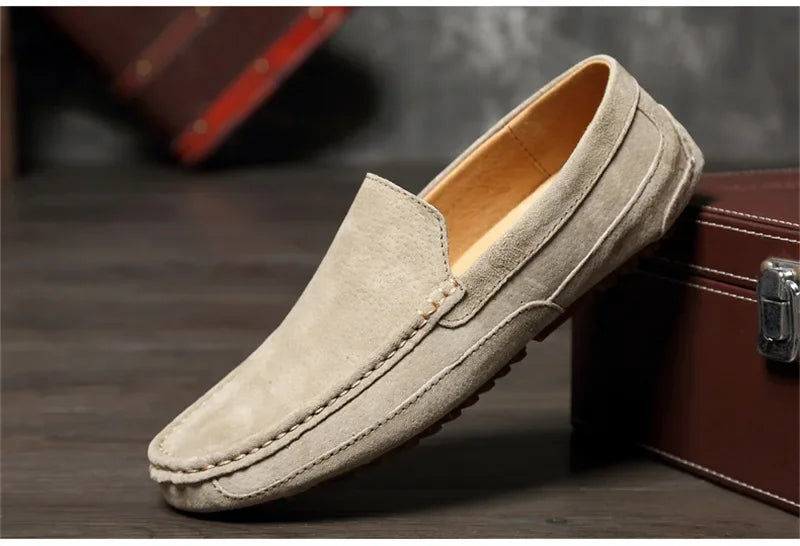 Suede Leather Man Loafers Luxury 2025 Casual Shoes For Men Boat Shoes Handmade Men Slipon Driving Shoes Male Moccasins Zapatos