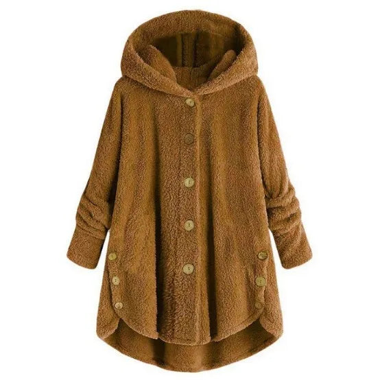 Autumn Winter Coat Women Warm Coat Wool Jacket Female Plush Coat Hooded Jacket New Women's Coats Solid Color Jacket