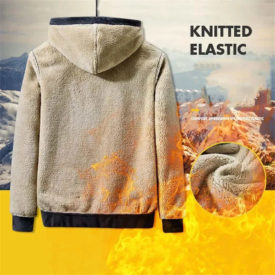 Winter Lambwool Tracksuit Piece Sets Warm Thicken Fleece Joggers Pants Outfits Casual Womens Plush Hooded Sweatshirts Conjuntos