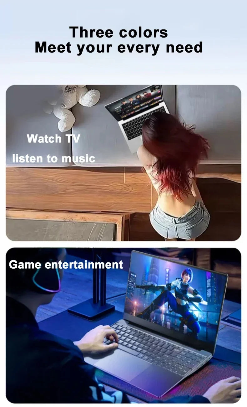 Laptop Computer 15.6 Inch CPU Intel N5095 16GB RAM 1TB WiFi6 Lightweight Business Computer Notebook Windows 11 Gaming laptops