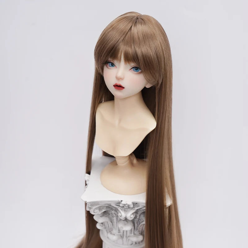 1/3 1/4 1/6 Doll's Wig for 60/45/30cm Bjd Doll High Temperature Silk Long Hair with Bangs Girl Toys Dress Up Doll Accessories