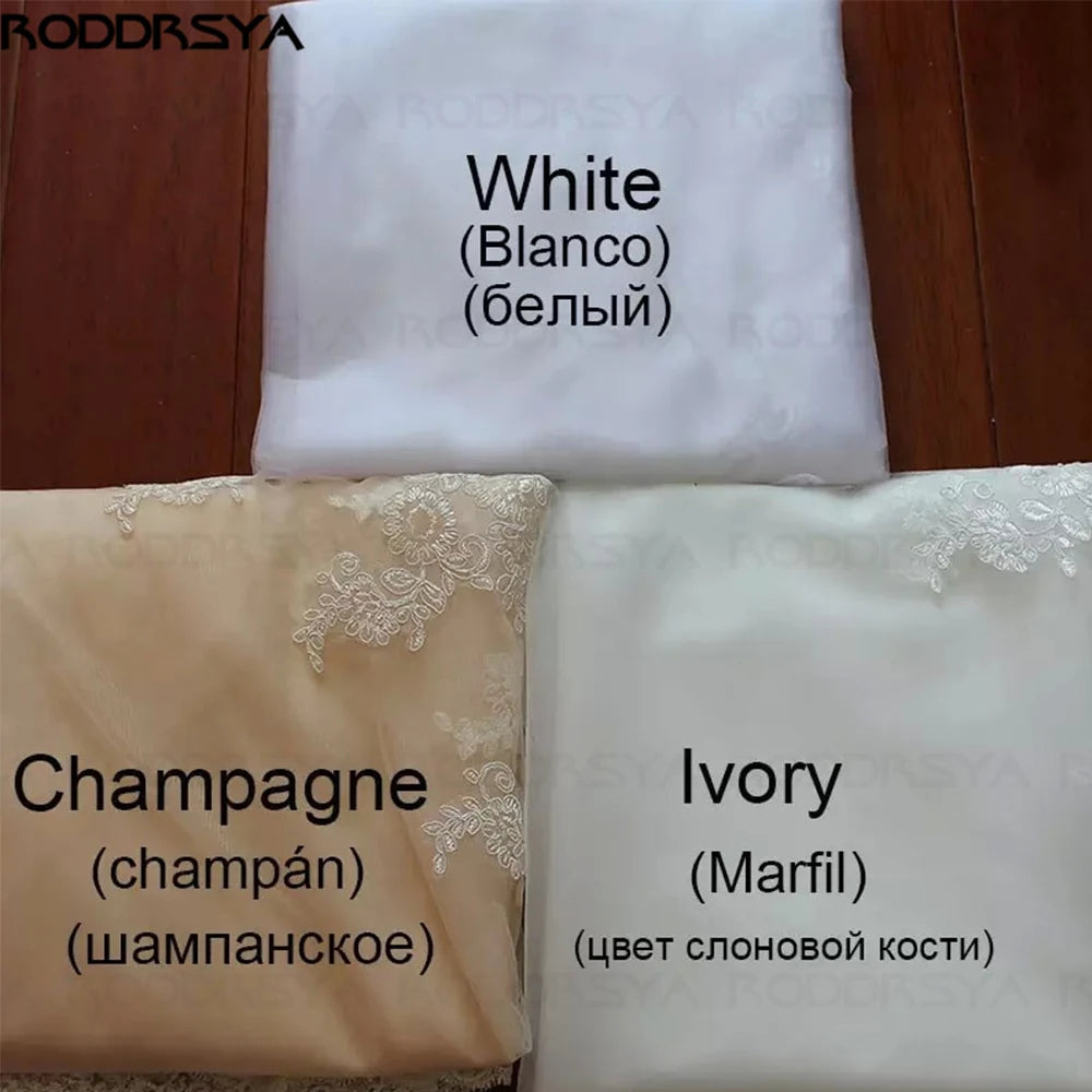 RODDRSYA Elegant Wedding Dresses For Bride Simple Ankle Length Bridal Gowns A-Line V-Neck 3/4 Sleeves Simple Short Robes Mariee