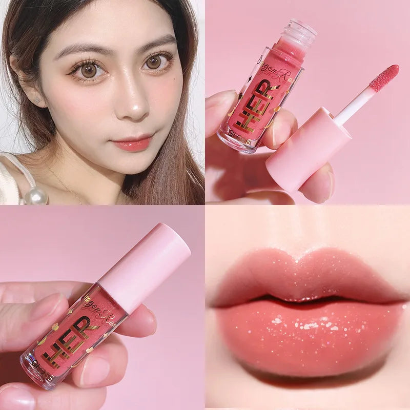 Glitter Moisturizing Mirror Lip Gloss Lasting Non-stick Cup Liquid Lipstick Red Nude Sexy Lip Tint Women Lips Makeup Cosmetics
