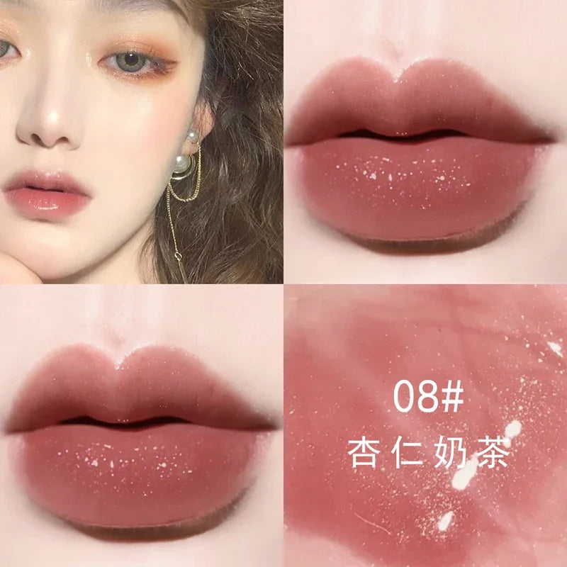 Glitter Moisturizing Mirror Lip Gloss Lasting Non-stick Cup Liquid Lipstick Red Nude Sexy Lip Tint Women Lips Makeup Cosmetics