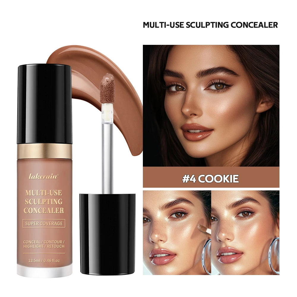 Long-lasting Matte Foundation Coverage Concealer Multi-Use Cream Oil Free Highlight and Retouch Face Makeup Products for Women