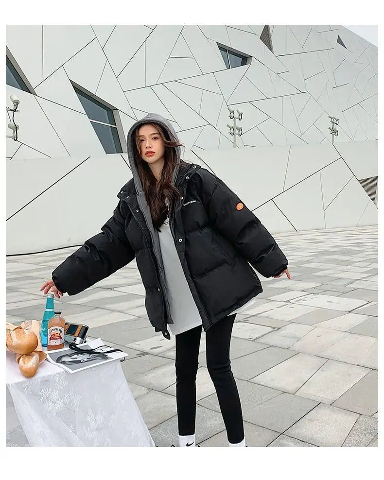 Couple style cotton coat Internet celebrity trend new fake two-piece cotton coat winter windproof warm cotton jacket
