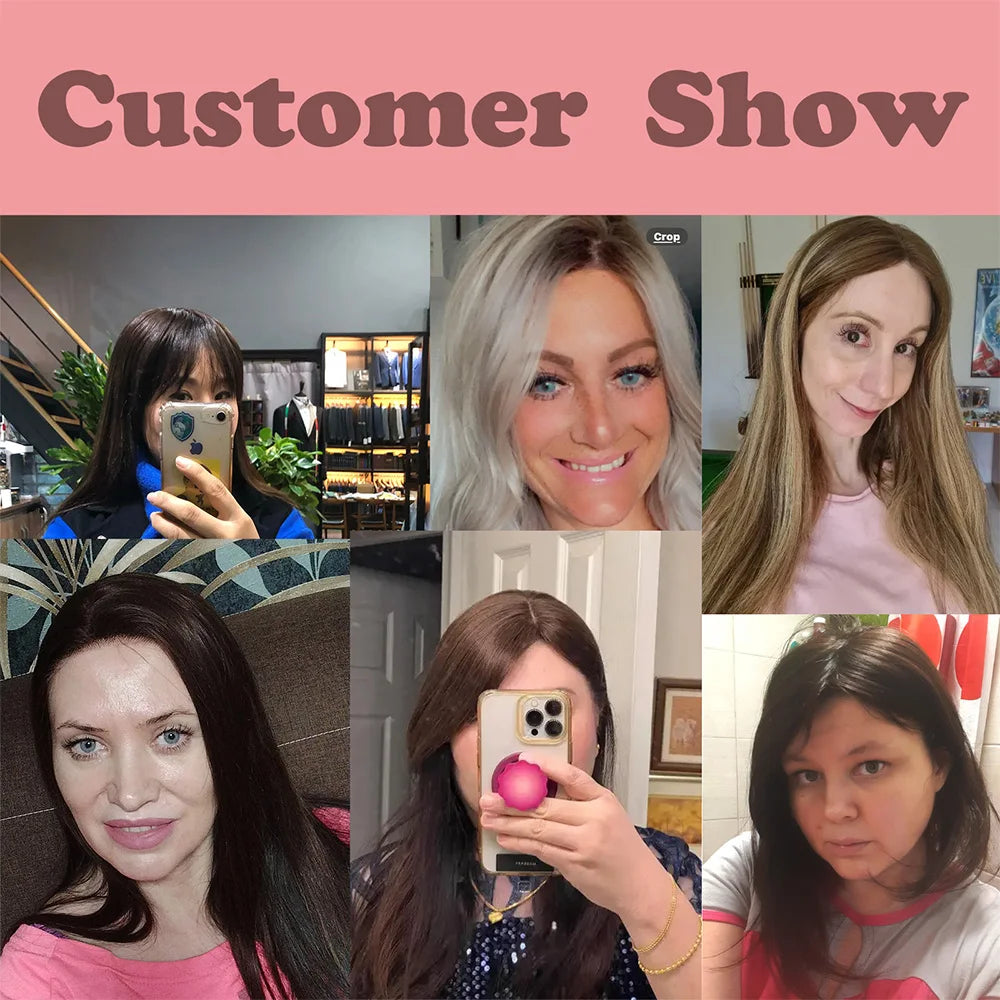 Human Hair Topper Silk Top Remy European Hair Straight Silk Base Full Hand tied Soft Breathable Hair Piece Clips for Women