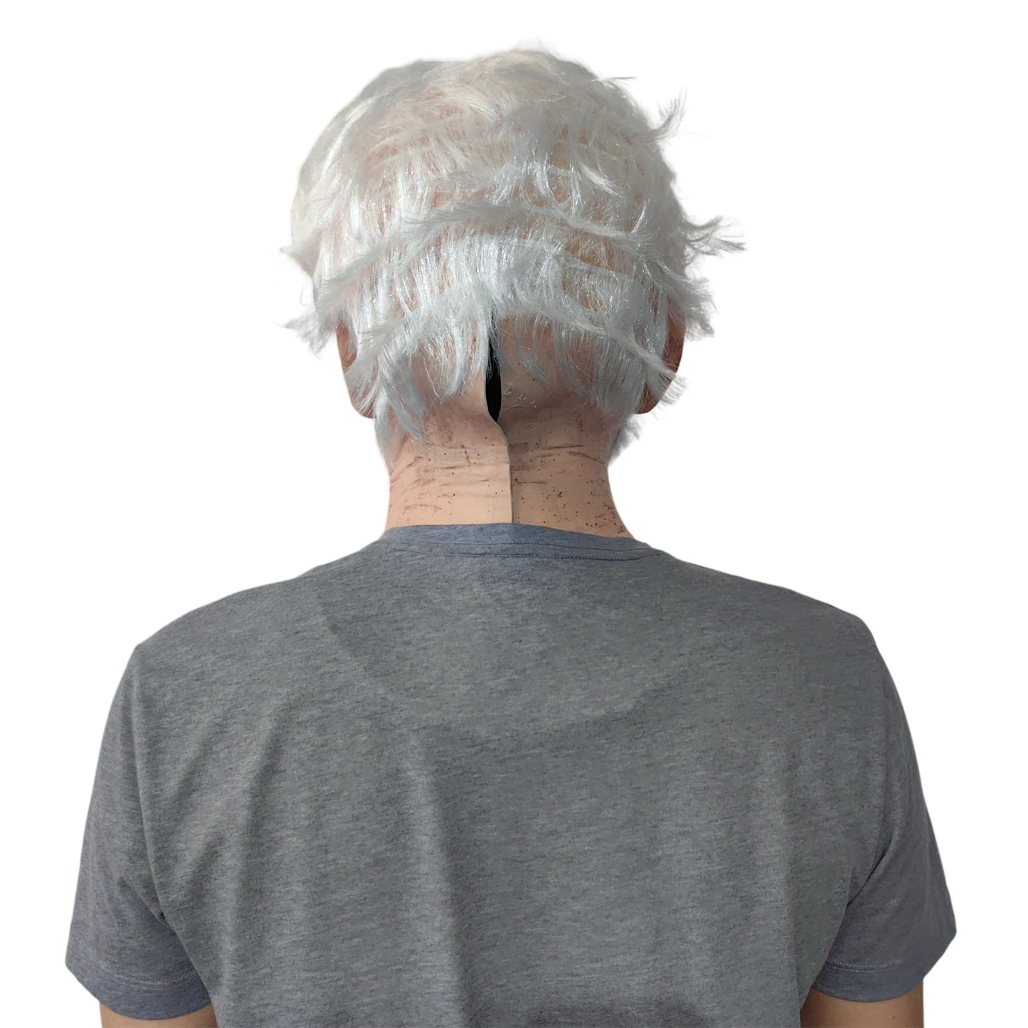 Mr máscara branca halloween novo homem velho careca chapelaria real cosplay adereços fotografia acessórios