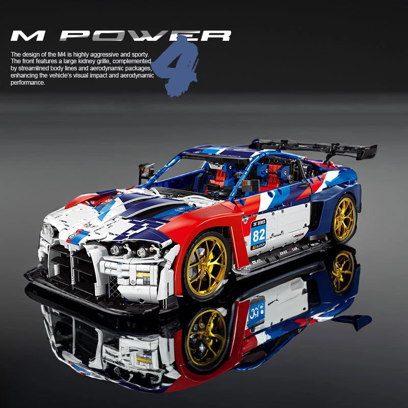 4555PCS Technical M4 Poweful Sport Car Building Blocks High Tech Supercar MOC Construction Bricks Toys Gift For Adult Friend