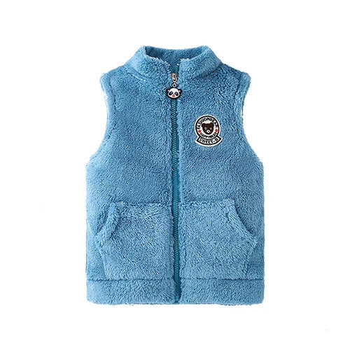 3-12 Years Spring Autumn Girls Vest Fleece Sleeveless Boy Coat Waistcoat Keep Warm Kids Outerwear Girls Jacket Children Clothing