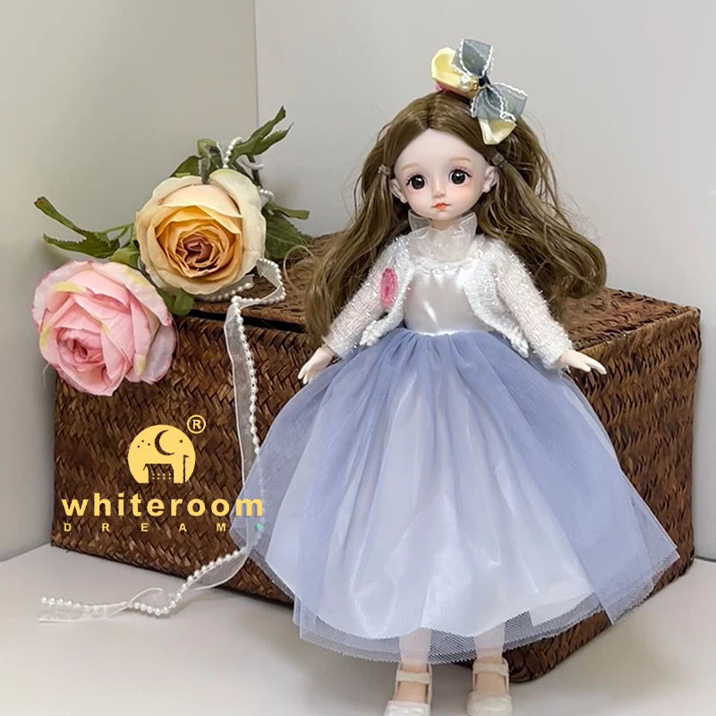 New 30cm BJD Doll High Beauty Asian Girl Toy For Chilren Retro Classic Wedding Dress Lolita Noble Rabbit Holiday Birthday Gift