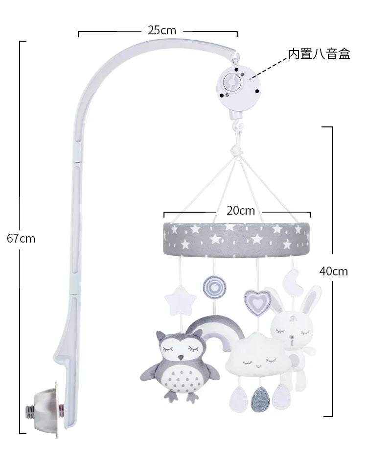 Baby Crib Mobiles Rattles Music Educational Toys Bed Bell Carousel for Cots Infant Baby Toys 0-12 Months for Newborns Gifts New