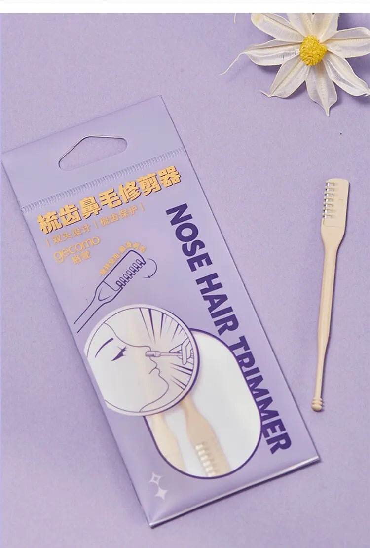 GECOMO Comb Nose Hair Trimmer Nose Hair Scraper Clean Nose Hair Trimmer Shaving Scissors Two Packs