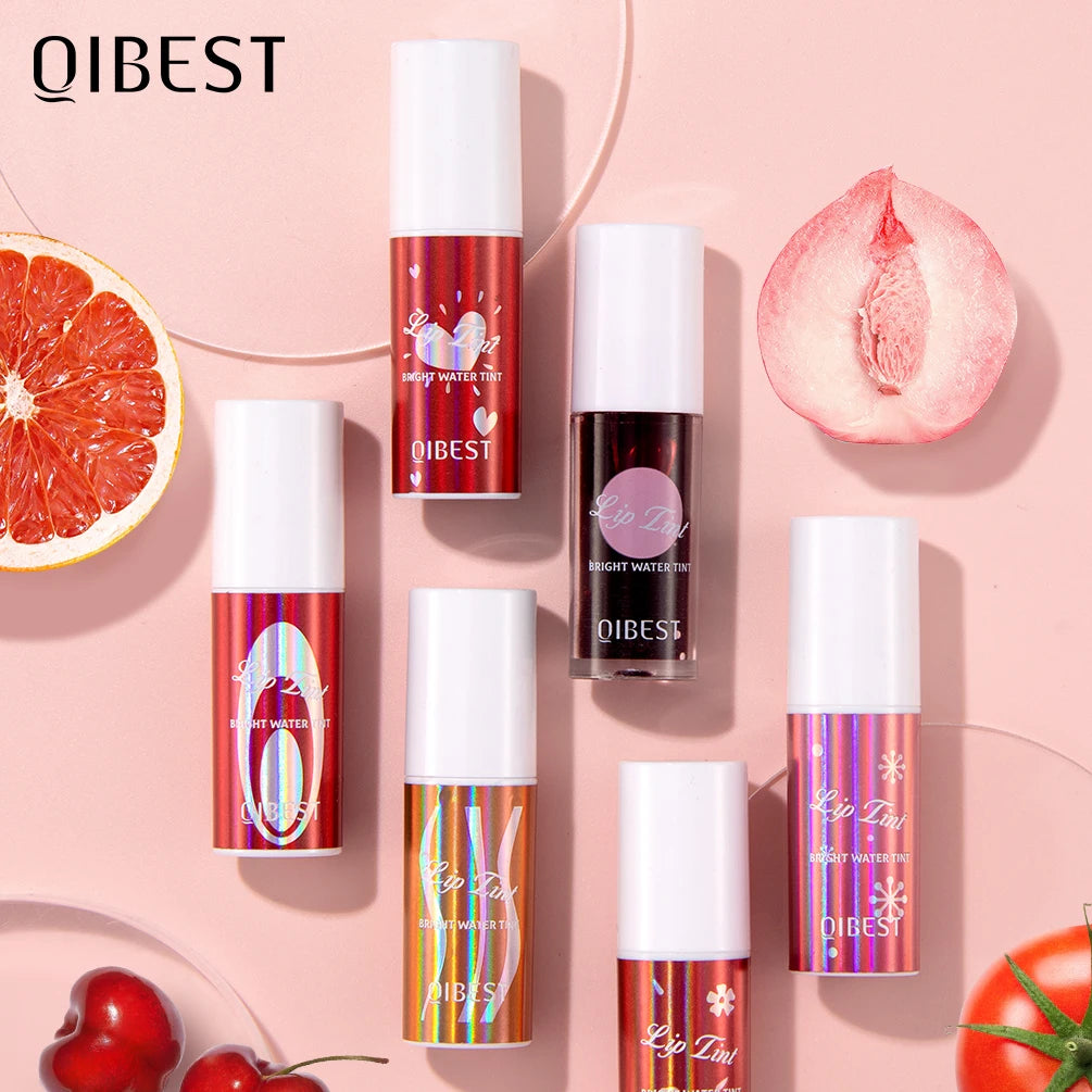 QIBEST Mirror Lip Glaze Water Lipgloss Sexy Red Lip Tint Liquid Lipstick Long-lasting Moisturizing Natural Beauty Lips Cosmetics
