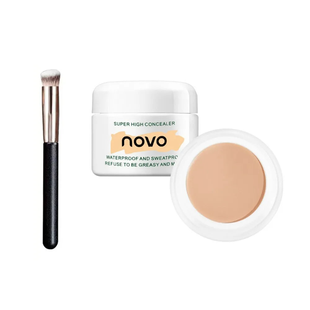Three Color Matte Concealer With Brush, High Coverage, Waterproof, Oil Control, Moisturizing, Long - Term Facial Makeup