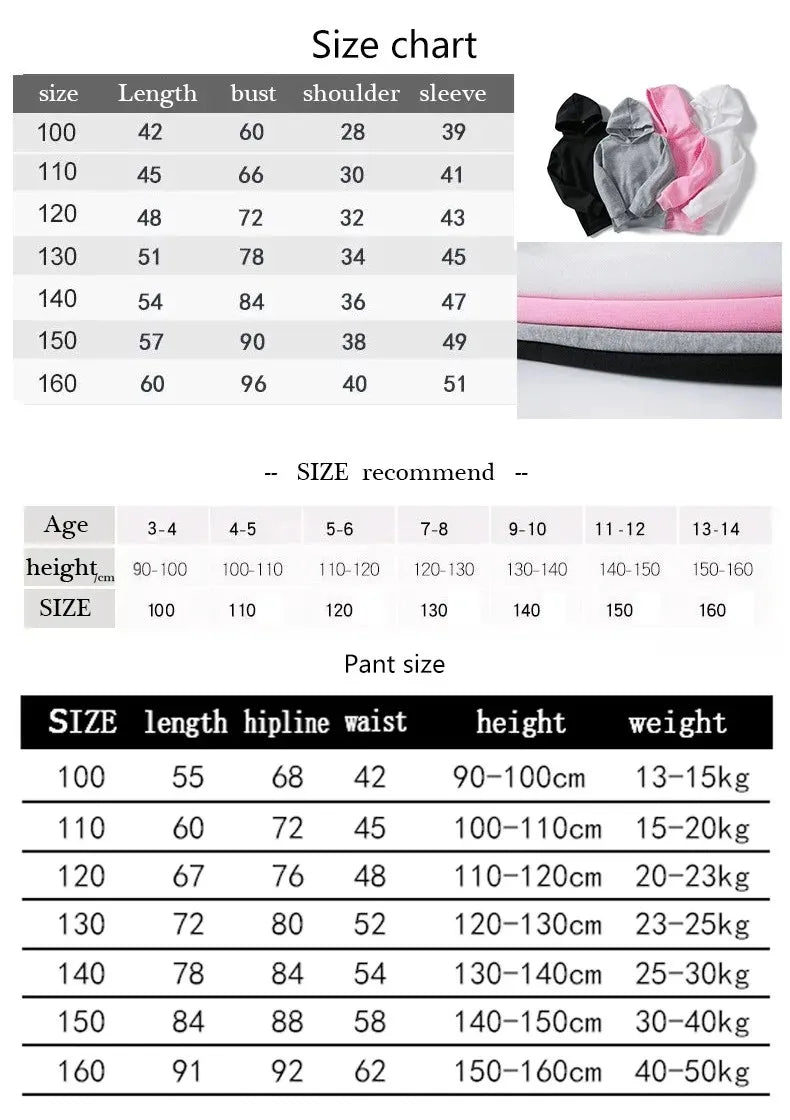 New Kids Spring Autumn 2Pcs Fashion Dj Marshmellow Children's Hoodie Sweaters+Pants Sets 3-13Y Boys And Girls Tracksuit Clothes