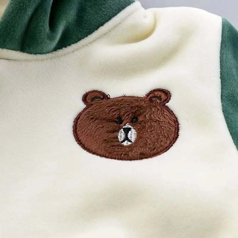 Boys Girls Padded Sets New Autumn Winter Children's Suits Kids Hooded Jackets+Pants 3Pcs Outfits Baby Spring Cartoon Clothing