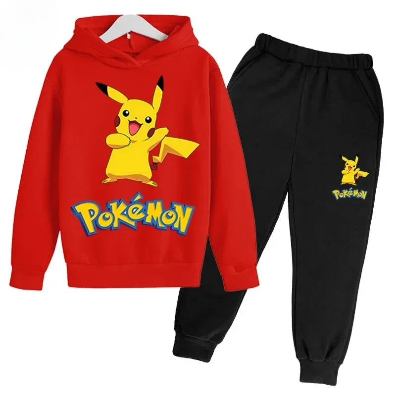 New Brand Cartoon Printed Sport Sweatshirt+Pants 2pcs Set Spring Autumn Kids Boy Girl Clothing Casual Hoodie Teen Sportsuit