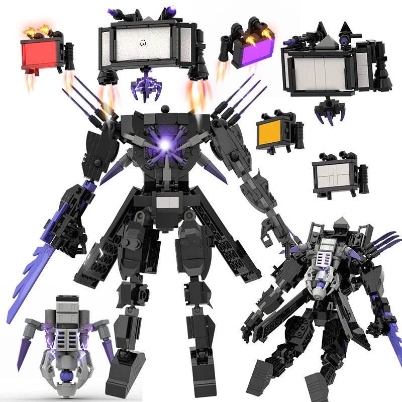 New Skibidi Toilete Building Block Titan Clock Man 2.0 TVman Speakerman Drill Man Bricks Model Toys for Kid Birthday Easter Gift