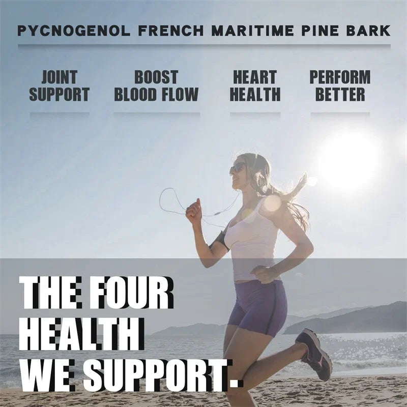 Pycnogenol French Ocean Pine Peel Extract - Improves Blood Flow and Circulation, Antioxidant - Vegetarian, Non GMO Supplement