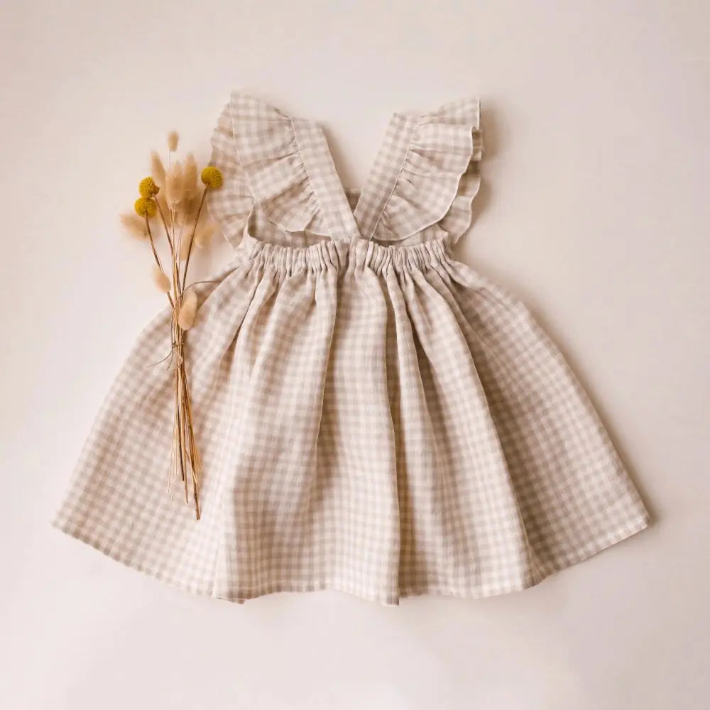 Cute Toddler Girl Dress For Party Pink Summer Baby Girl Dress Linen Cotton Girl Clothes