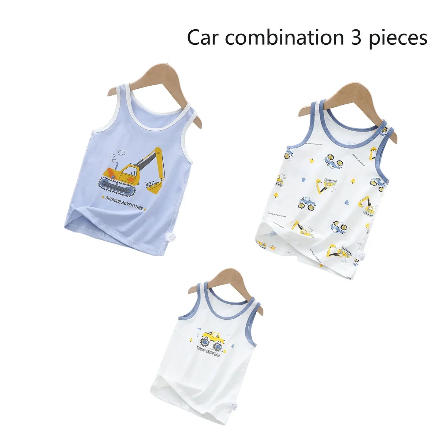 2025 Summer Kids Tanks Top Children's Vest Baby Underwear Clothing Cartoon Printed Top Cotton T-shirt Boys Sleeveless Tank 0-8 Y