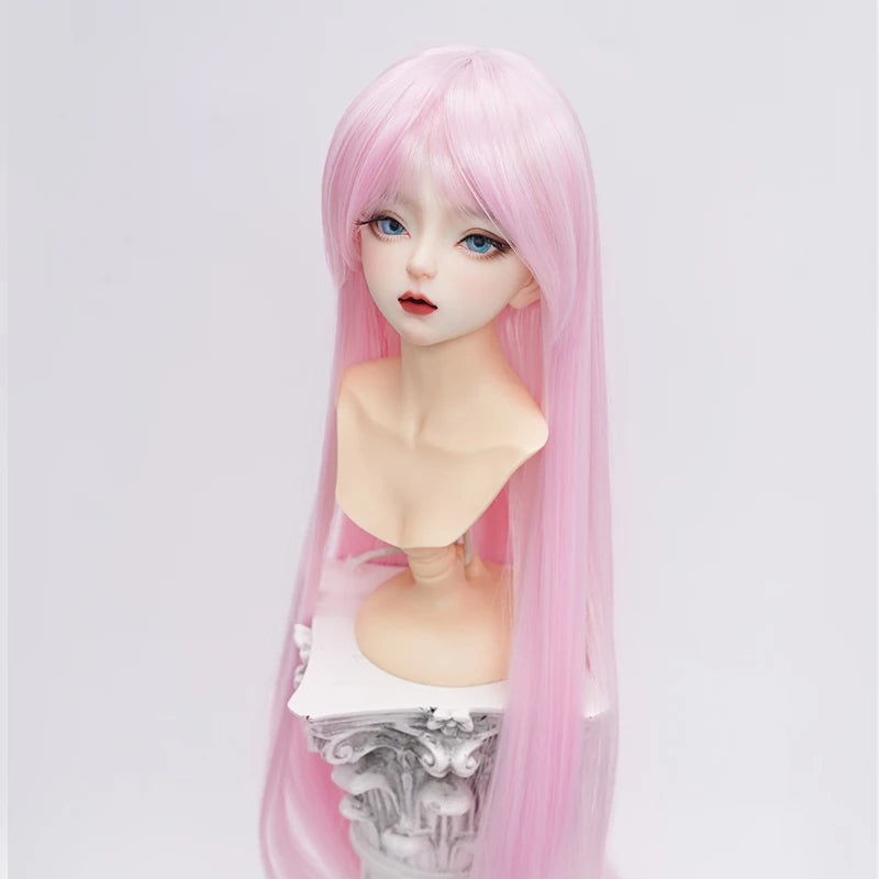 1/3 1/4 1/6 Doll's Wig for 60/45/30cm Bjd Doll High Temperature Silk Long Hair with Bangs Girl Toys Dress Up Doll Accessories